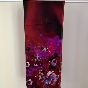 Cynthia Rowley Red & Purple Floral Silk Scarf